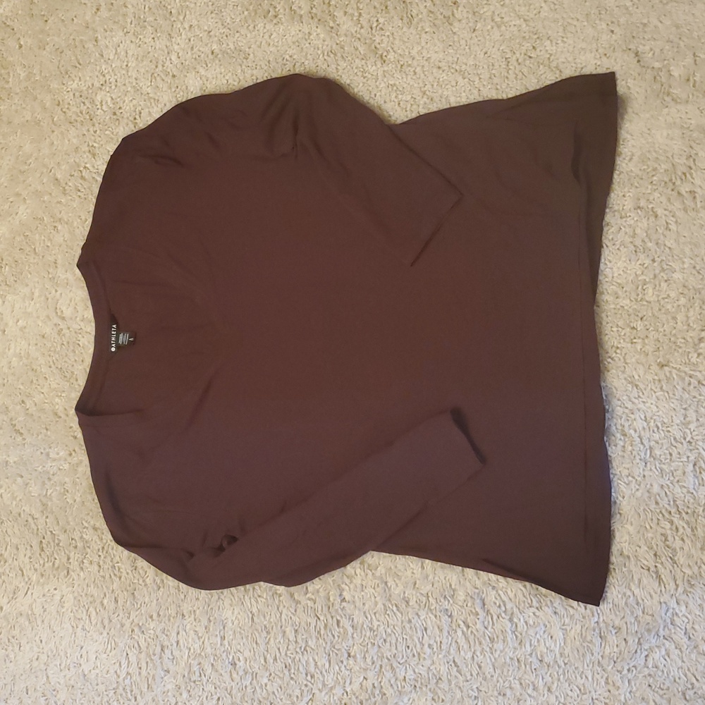 5 For‎ $25 Athleta Women's Long Sleeve V-Neck Top Shirt Size Large Purple